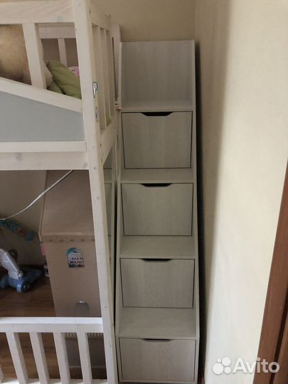 Кровать чердак домик