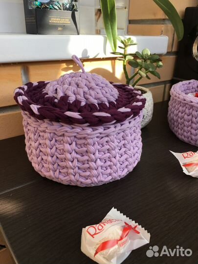 Корзинки из трикотажной пряжи