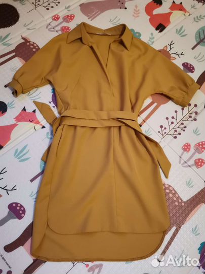 Платье горчичного цвета