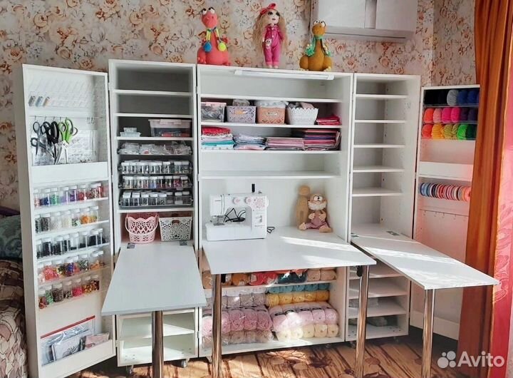 Рабочее место кукольника, вязальщицы, швеи