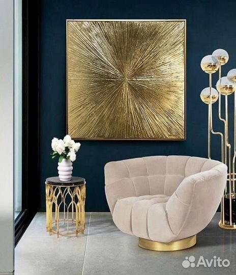Золотая Абстракция. Обьемная картина на заказ