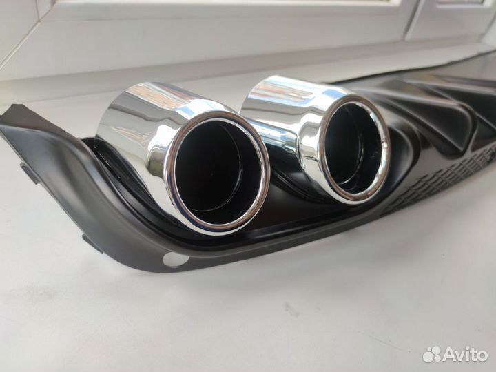 Диффузор на задний бампер Skoda Octavia/сплиттер