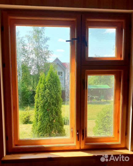 Деревянные окна со стеклопакетом бу
