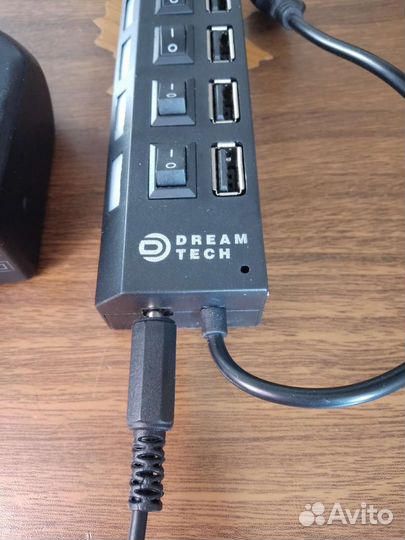 USB хаб 7 портов 2.0 с блоком 5v/2A.10w