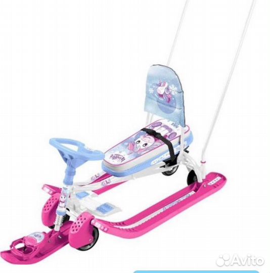 Детский снегокат тс6с колесами и ручкой