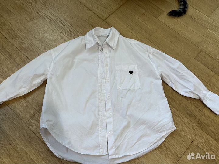 Рубашка белая для девочки 140