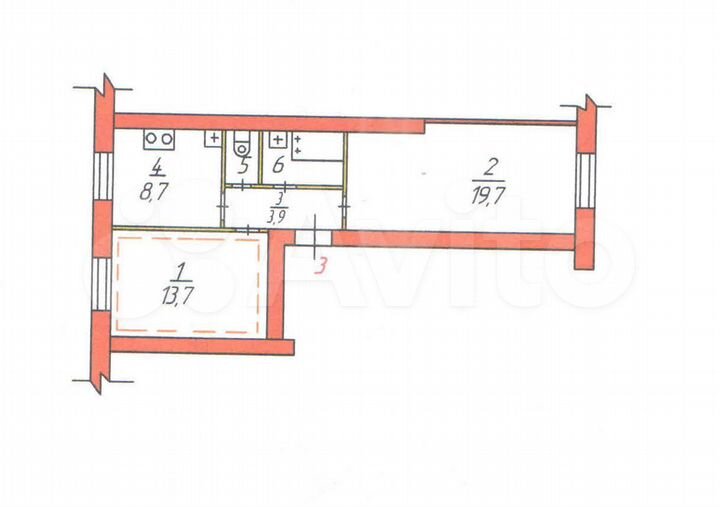 2-к. квартира, 51,1 м², 1/3 эт.