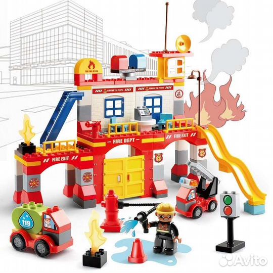 Детский конструктор Полицейский и Пожарная