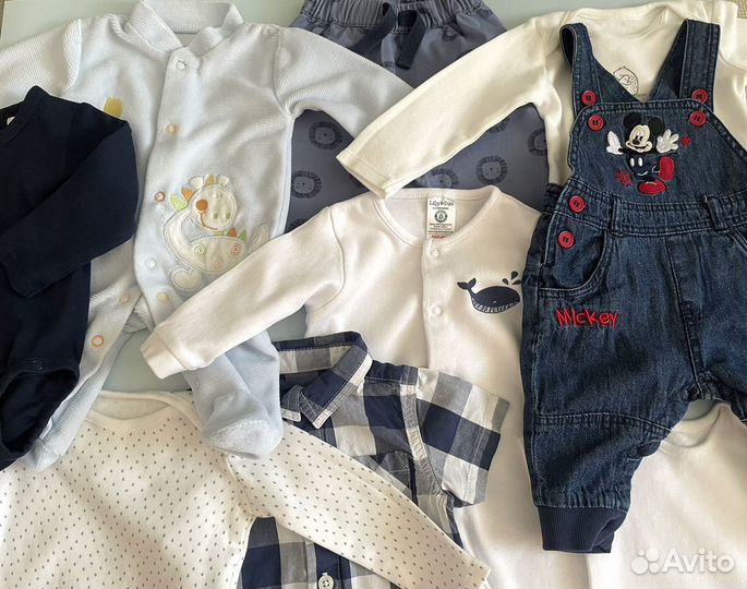 Фирменная летняя одежда на мальчика 0-3 месяца