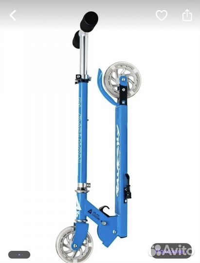 Новый Самокат снегокат bluesky лыжи+свет колёса