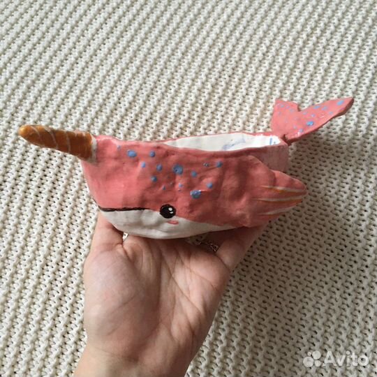 Миска пиала кит единорог ручной работы