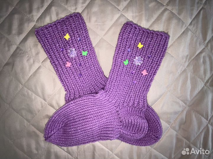 Носки шерстяные ручной вязки р.37-39