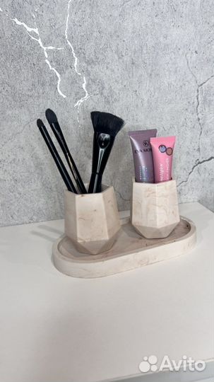 Гипсовый поднос и 2 кашпо