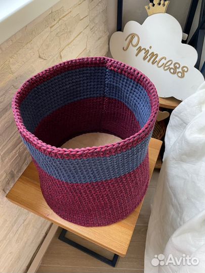 Корзина из трикотажной пряжи