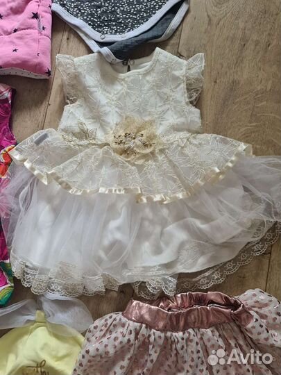 Вещи и обувь на девочку пакетом 74-80