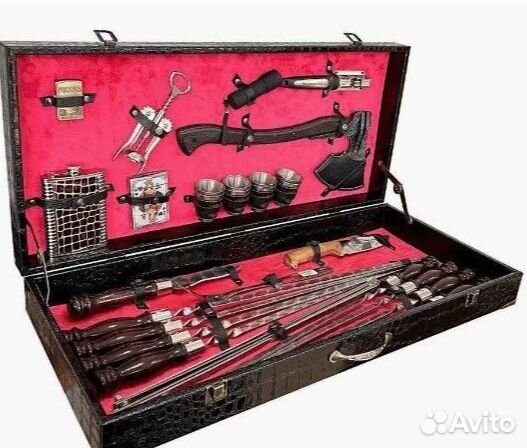 Шашлычный набор №19 в подарочном кейсе