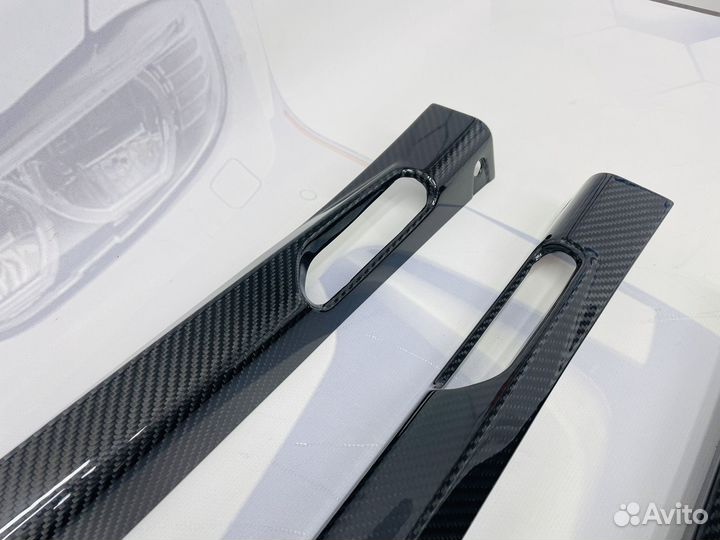 Лезвия на пороги BMW X3M F97 сухой карбон