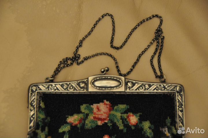 Старинная немецкая сумочка с серебряной застёжкой