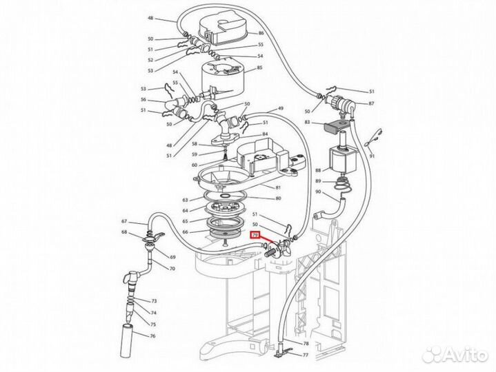 Кран пар-вода кофеварки Delonghi EC680, EC820