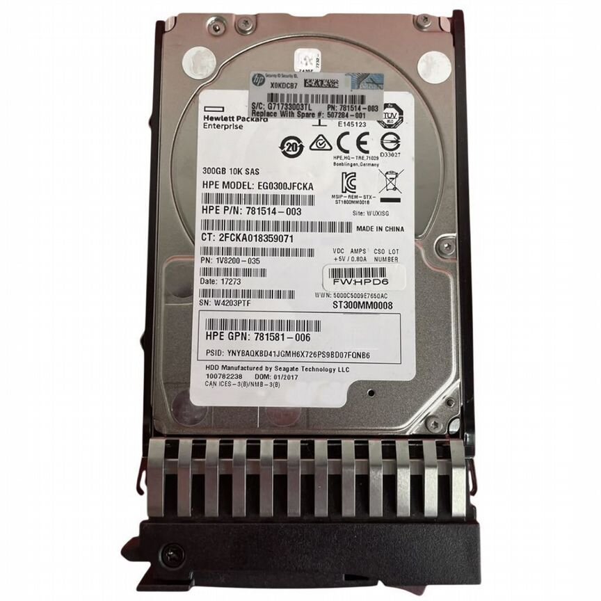 [EG0300JFCKA] Жесткий Диск Hp 300gb Sas 2,5" Hdd Eg0300jfcka