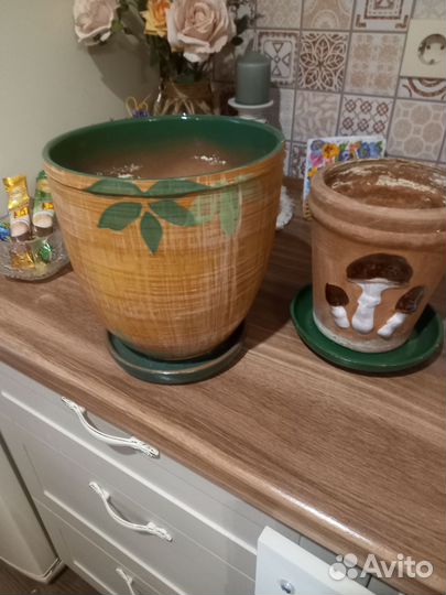 Горшки для цветов 3 шт