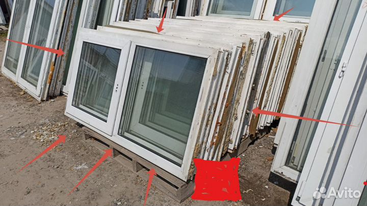 Окна бу пластиковые, опт, розница 78(в) х 145(ш)