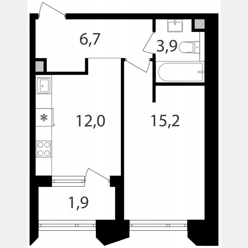 1-к. квартира, 39,7 м², 9/17 эт.