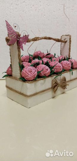 Поделка корзина роз