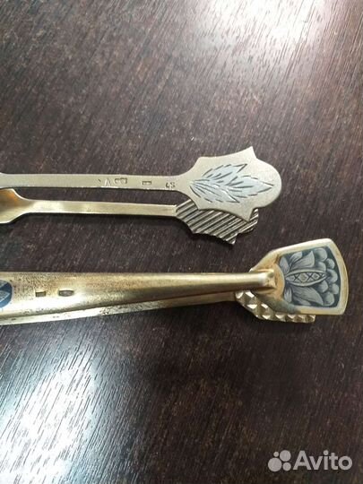 Серебряные щепцы для сахара, СССР 875п