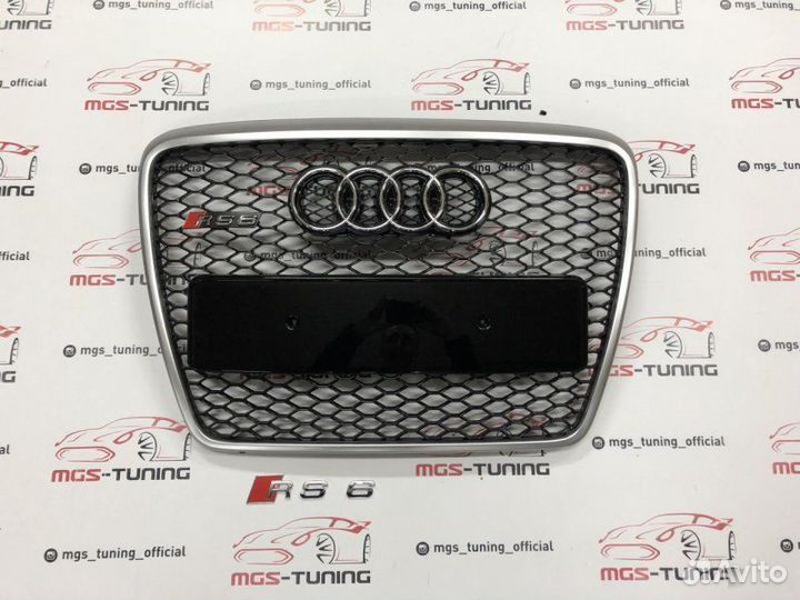 Решетка на Audi A6 в стиле RS6 кузов С6 дизайн 3