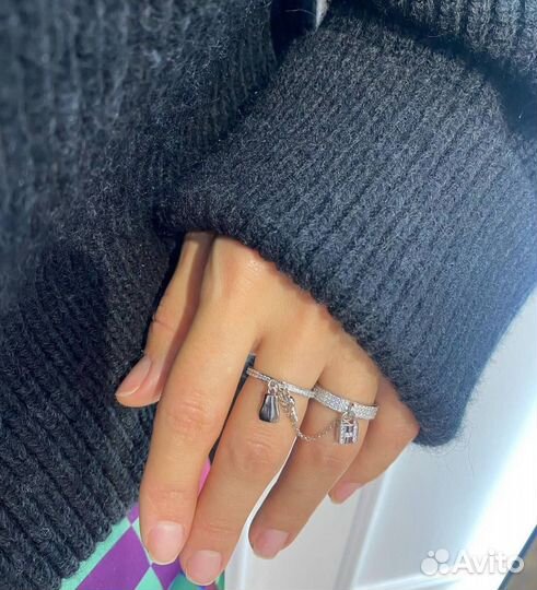 Hermes двойное кольцо премиум