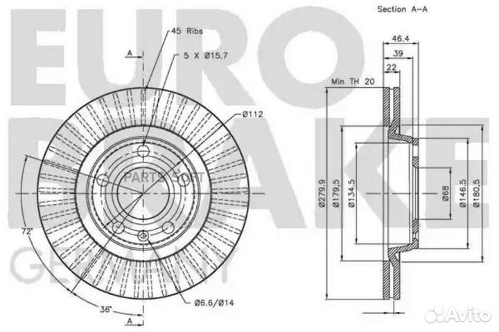 Eurobrake 5815204762 Диск тормозной передн./задн