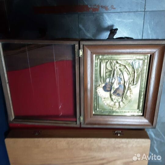 Старинная Икона Казанская Божья Матерь в киоте