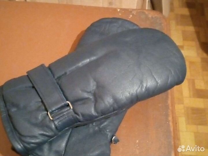 Варежки мужские кожаные