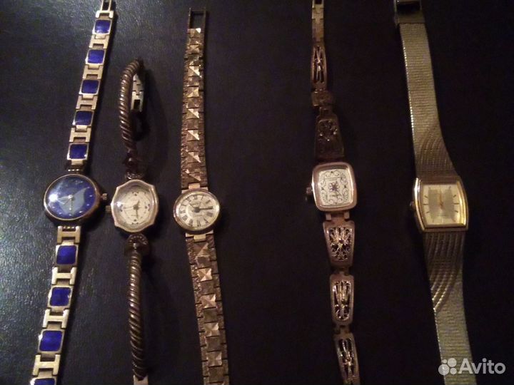 Часы чайка женские 17 камней золоч