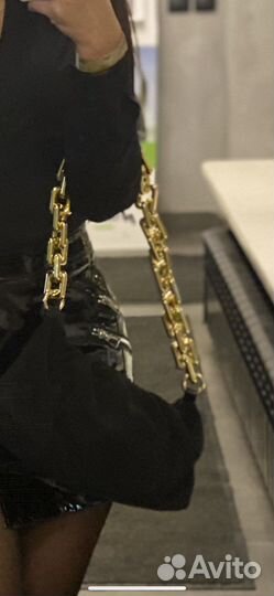 Сумка пельмень замша