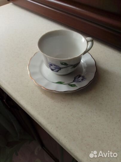Чашка с блюдцем фарфор