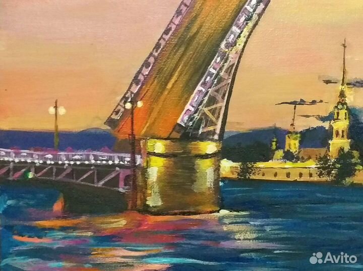 Картина Мост на Неве Спб