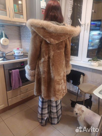 Полушубок мутон+ песец