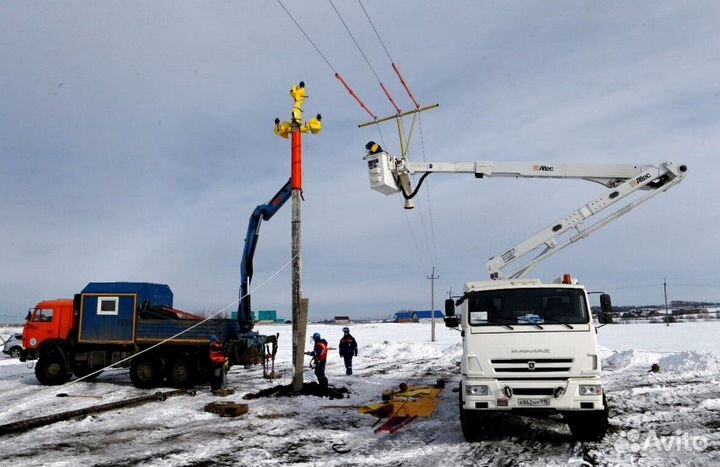 Установка столбов монтаж опор лэп от 10 штук