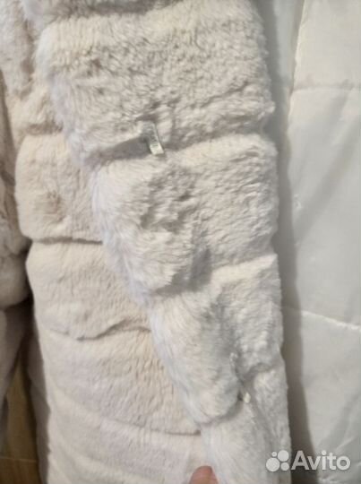 Шуба из эко меха с капюшоном