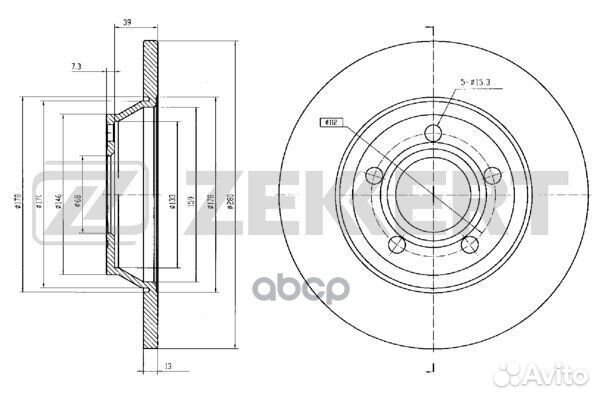 Диск торм. перед. Audi A4 94- bs-5196 Zekkert