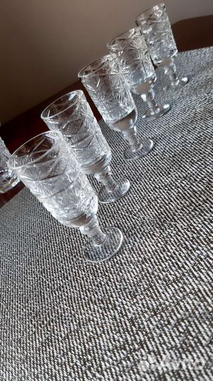 Хрусталь стаканы, рюмки, салатницы