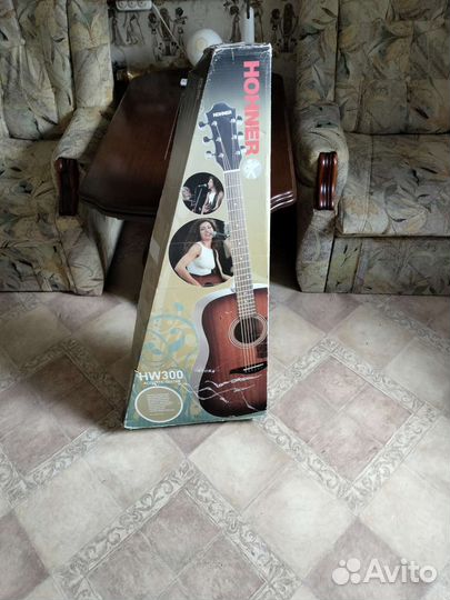 Акустическая гитара бу hohner HW300G-TBK