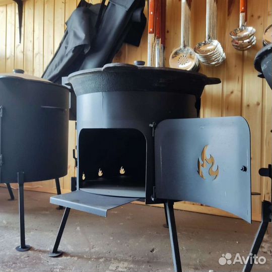 Печь под казан, ножки съёмные, сталь 2-3 мм