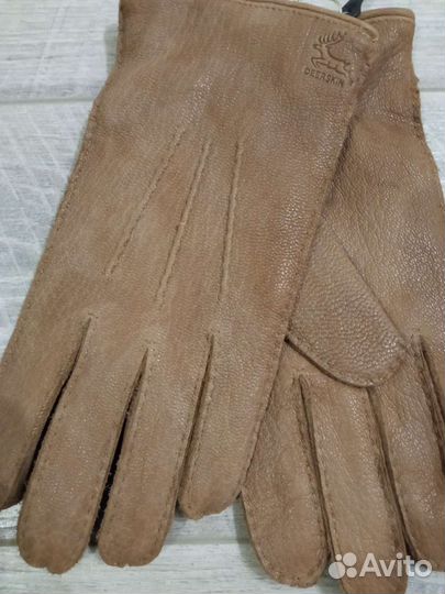 Мужские кожаные перчатки олень Бледно-Рыжоватые