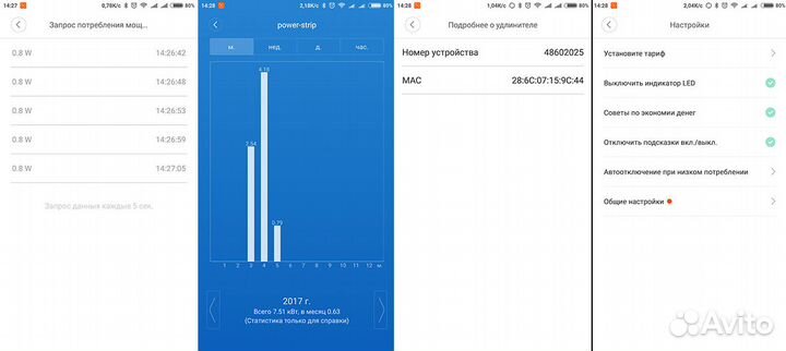 Умный удлинитель Xiaomi Mi Smart Power Strip
