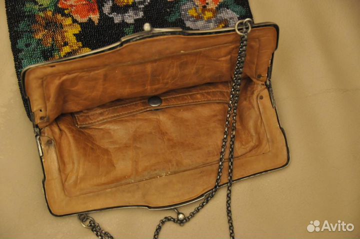 Старинная немецкая сумочка с серебряной застёжкой