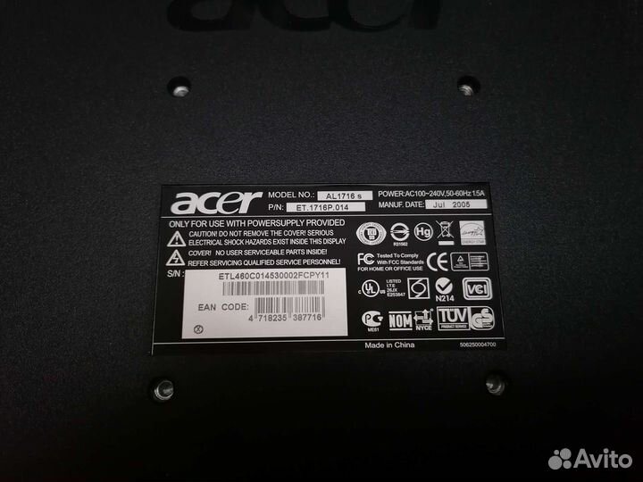 Монитор Acer 1716s