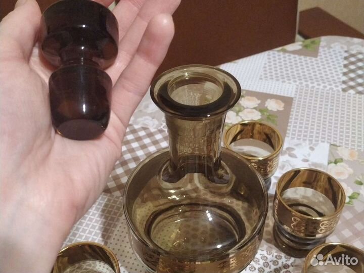 Графин с рюмками стекло СССР (раритетный)